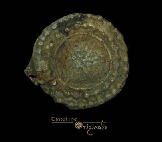 Anglo - Saxon Wheel Type Pewter Disc Brooch Plate 023432 photo