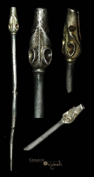 Rare Anglo - Saxon Animal Headed Silver Gilt Pin 011262 photo