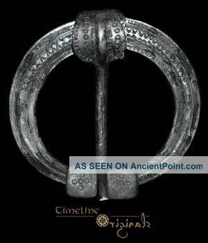 Rare Viking Decorated Silver Penannular Brooch 012768 Scandinavian photo