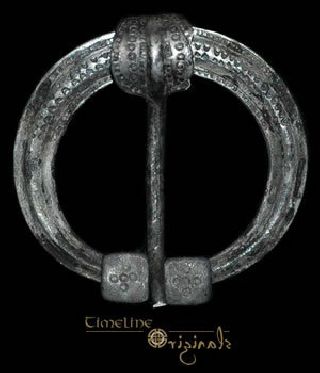 Rare Viking Decorated Silver Penannular Brooch 012768 photo