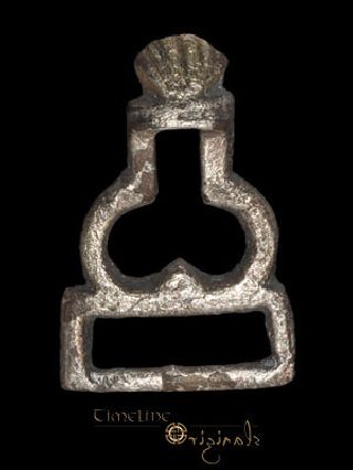 Post Medieval Openwork Tinned Belt Hanger Shell 023857 photo