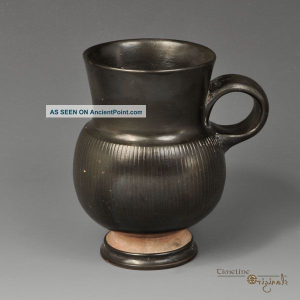 Ancient Greek Apulian Black Glazed Thistle Mug 020808 Greek photo