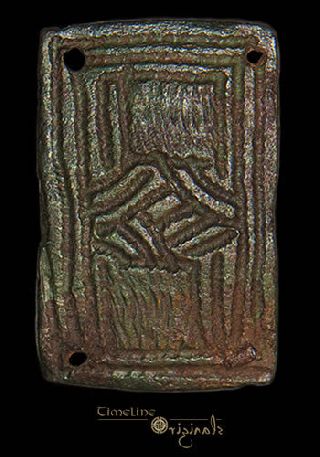 Anglo - Saxon Bronze Tremello Belt Plate / Mount 019715 photo