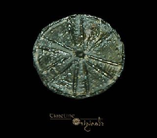 Anglo - Saxon Wheel Type Pewter Disc Brooch Plate 023433 photo