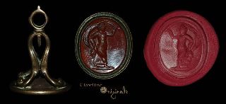 Georgian Rococo Figural Seal Matrix Medieval 018426 photo