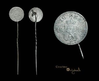Victorian Silver Coin Hat Or Hair Pin 015400 photo