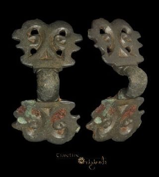 Extremely Rare Anglo Frankish Dragon Heads Openwork Equal Arm Brooch 022884 photo
