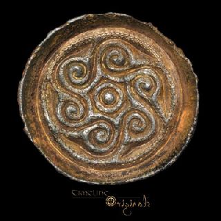 Anglo - Saxon Running Spirals Gilt Saucer Brooch Jewellery 024088 photo