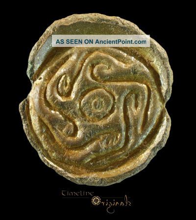 Anglo - Saxon Five Scrolls Gilt Saucer Brooch 020524 British photo