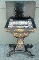 Victorian - Era French Paper Mache Sewing Stand With Mother - Of - Pearl Inlay ~ 1880 1800-1899 photo 1