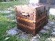 Antique Steamer Trunk Vintage 1900 Flat Top Victorian Chest Great Table Other photo 2