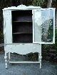 Vintage Cottage Chic China Cabinet Antique Cupboard Painted Furniture 1900-1950 photo 1