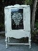 Vintage Cottage Chic China Cabinet Antique Cupboard Painted Furniture 1900-1950 photo 5