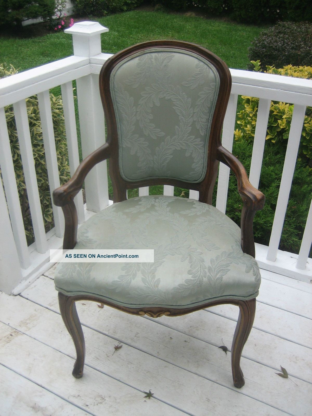 Stunning French Provencal Blue Fabric Chair 1900-1950 photo