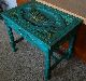 Vintage 1940s Hand Carved Hand Painted Solid Mahogany Table 1900-1950 photo 3