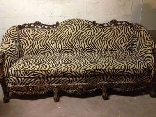 90 Inch Sofa In Zebra Print photo
