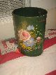 Charming Vintage Hand Painted Tole Wastebasket Other photo 1