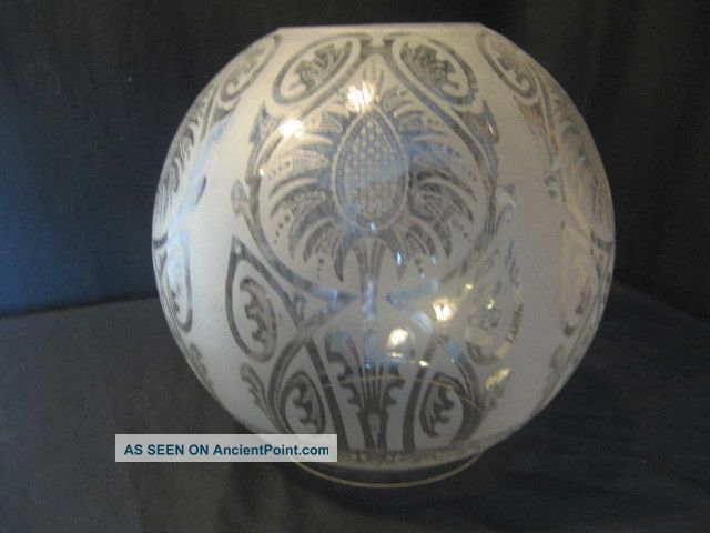 Victorian 4ins Fit Etched Globe Shade For Oil Lamp Lamps photo