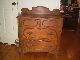Antque Walnut Bachelor 4 Drawer Chest Dresser Washstand~carved Grape Leaf Handle 1800-1899 photo 1