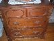 Antque Walnut Bachelor 4 Drawer Chest Dresser Washstand~carved Grape Leaf Handle 1800-1899 photo 3