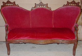 Antique Carved Eastlake Sofa Settee Loveseat Chaise photo
