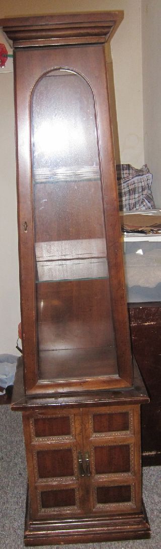 Antique Traditional Wood China Display Cabinet Corner Storage Unit photo