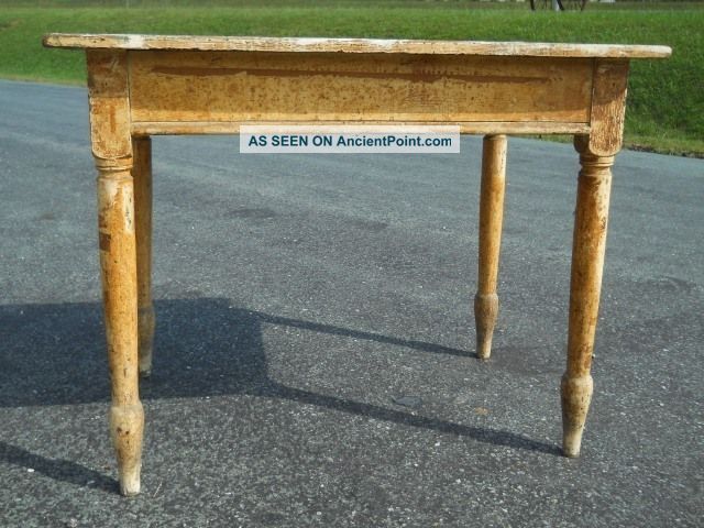 Antique Sheraton Revival Small Farm Table ~ Layers Old Paint ~ Central Virginia 1900-1950 photo