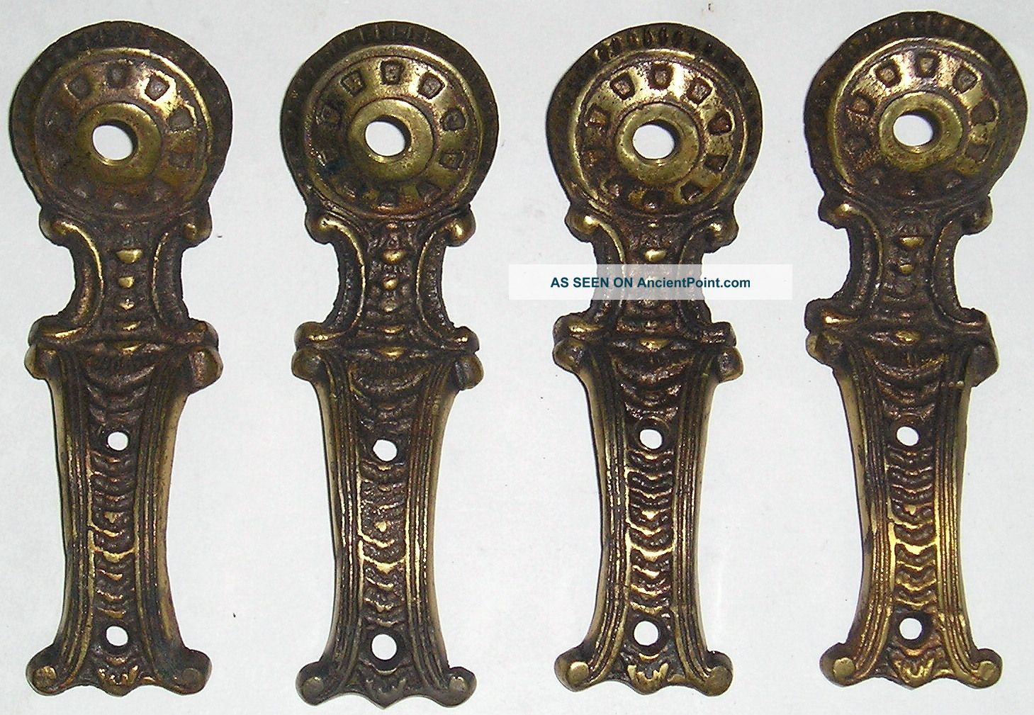 (4) Vintage Brass Furniture Legs (5 1/4 