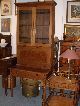 Old Tall Walnut Plantation Desk With Wavy Glass 2 Piece Antique 1800-1899 photo 1