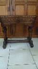 19th Century Carved Oak Green Man Lion Hall Table Desk Dolphin Feet Gothic 1800-1899 photo 3