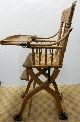 Antique Oak Convertable Low Rider Cane Bottom Victorian High Chair 1900-1950 photo 1