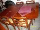 Vtg Drop Leaf Dining Table W 4 Chairs Two Extra Leaves Padded Protecter Covers 1900-1950 photo 1