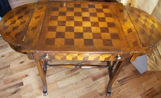 Unique Queen Anne Vintage Theodore Alexander? Desk Game Table Chess Backgammon photo