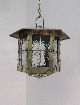 Edwardian Brass Hanging Lantern / Ceiling Light Chandeliers, Fixtures, Sconces photo 9