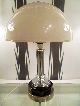 Large 1950s Art Deco Revival Table Lamp Chrome Black & White Retro Bauhaus Style 20th Century photo 1