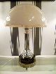 Large 1950s Art Deco Revival Table Lamp Chrome Black & White Retro Bauhaus Style 20th Century photo 3