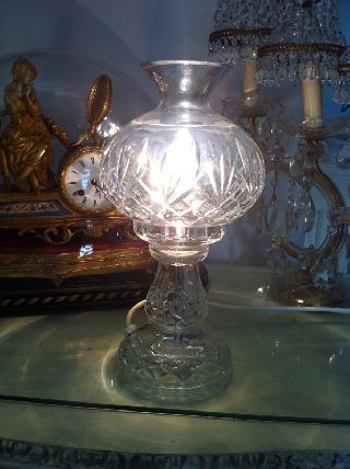 Pretty Waterford Crystal Table Lamp Hurricane Style photo
