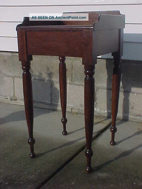 C.  1850 Sheraton Wash Stand Candle Stand Dovetailed 1800-1899 photo