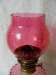 Fine Quality Antique Cranberry Glass Oil Lamp C1880 Lamps photo 2