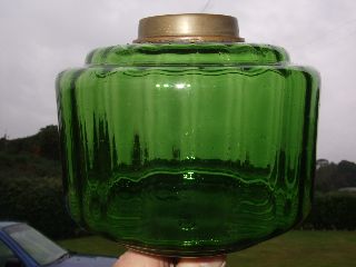Victorian Green Glass Oil Lamp Font photo