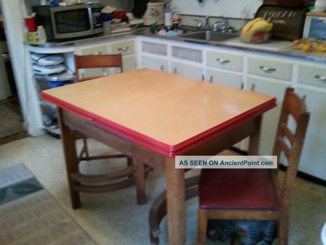 Antique Kitchen Set And Four Chairs Lewisburg Chair Co. 1900-1950 photo