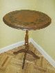 Tilt Top Round Table Side Lamp Table Wood Stenciled Folding Painted Vintage 1900-1950 photo 1