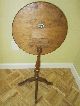 Tilt Top Round Table Side Lamp Table Wood Stenciled Folding Painted Vintage 1900-1950 photo 2