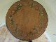 Tilt Top Round Table Side Lamp Table Wood Stenciled Folding Painted Vintage 1900-1950 photo 3