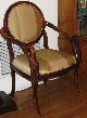 Unusual Pair Of Antique Carved Swan Handle Chairs W Silk Striped Upholstery Nr 1800-1899 photo 3
