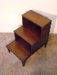 Antique Baker Furniture Company Library Leathertop Step Table Post-1950 photo 6