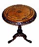 Stunning Victorian Burl Walnut & Inlaid Occasional Table With Elaborate Carving 1800-1899 photo 2