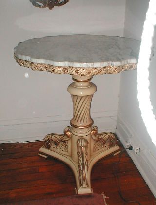 Custom Cut Marble Top Side/ End/ Tea Table.  Solid.  Fantastic. photo