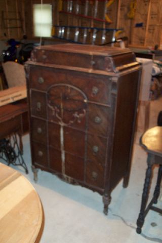 Vintage Ornate Detailed Antique Dresser Bureau Large Cedar Drawer From 1930 ' S photo