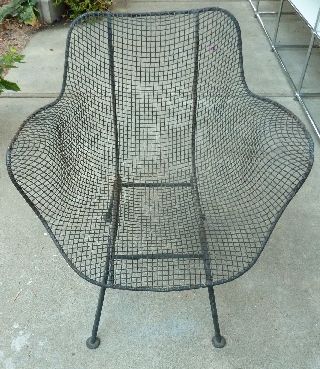 Woodard Sculptura Wire Chair,  Black Eames Mid Century Modern Era photo